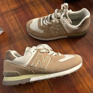 New Balance Kids' Beige and White Sneakers